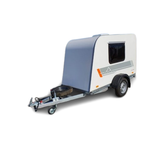 1-1-600x519-removebg-preview.png Einachsiger Campinganhänger MINI CAMPER Wohnwagen 245x120x140cm mit zGM 750kg